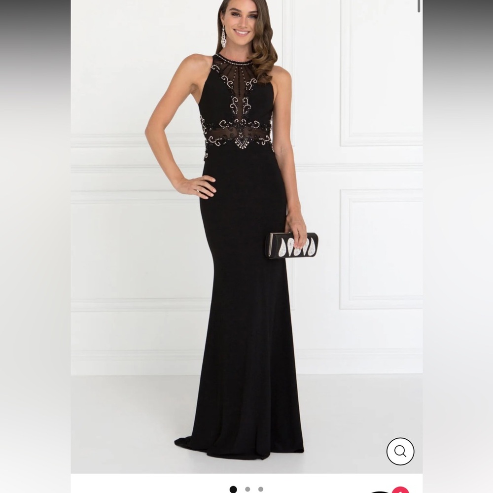 ELIZABETH K | GL2298
Long Sleeveless Beaded Illusion Dress